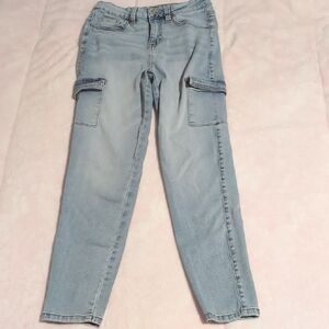 No Boundaries Light Blue Skinny Cargo Jeans with Side Pockets